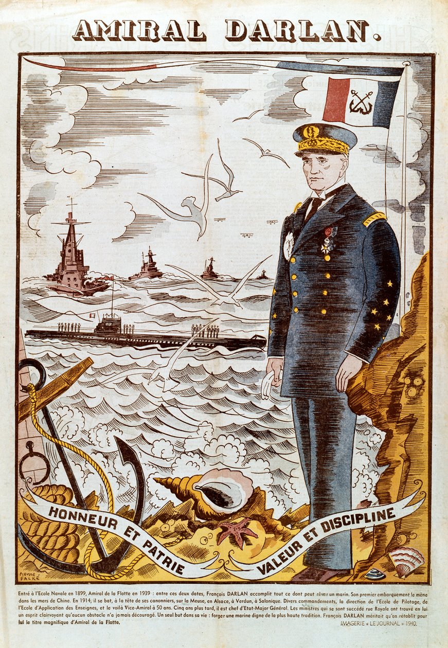 Admiral Francois Darlan, chef for den franske flåde, 1940 af Pierre Falke