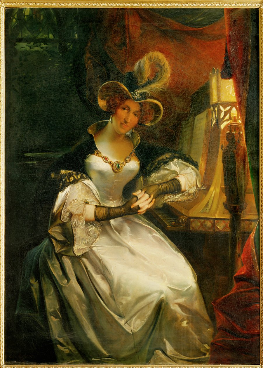 Dronning Hortense Bonaparte, hustru til Napoleons bror Louis, konge af Holland, og mor til Napoleon III (olie på lærred) af Pierre Felix Cottrau