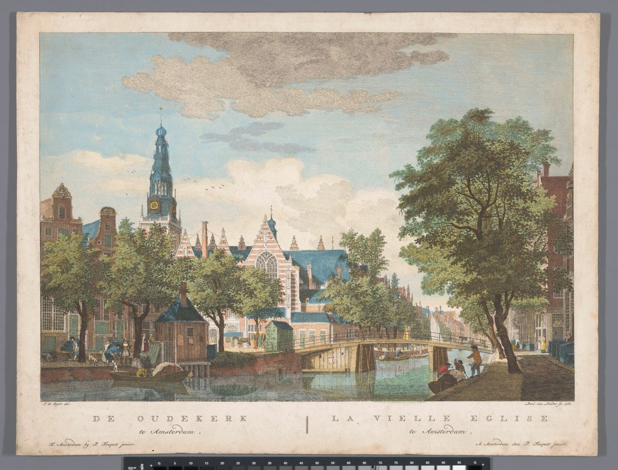 Udsigt over den gamle kirke i Amsterdam Oudekerk i Amsterdam (titel på objekt) af Pierre Fouquet