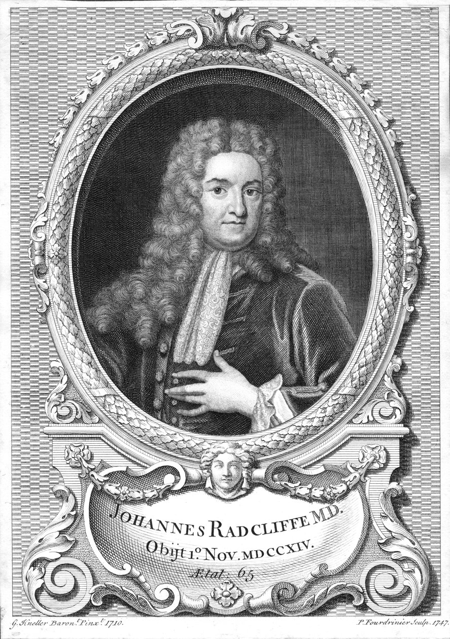 John Radcliffe, engelsk læge, 1747 af Pierre Fourdrinier