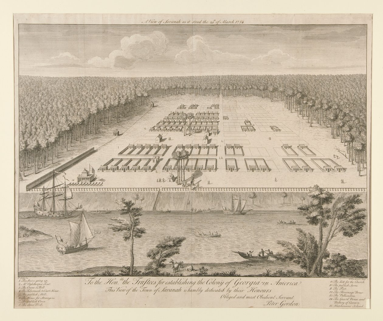 Udsigt over Savannah af Pierre Fourdrinier