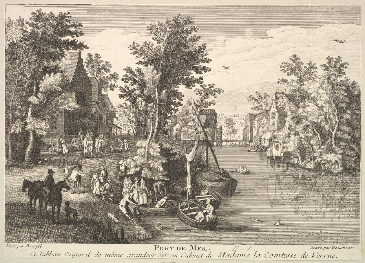 Sea Port Port de Mer efter maleriet i Madame la Comtesse de Verrues samling. af Pierre Francois Beaumont
