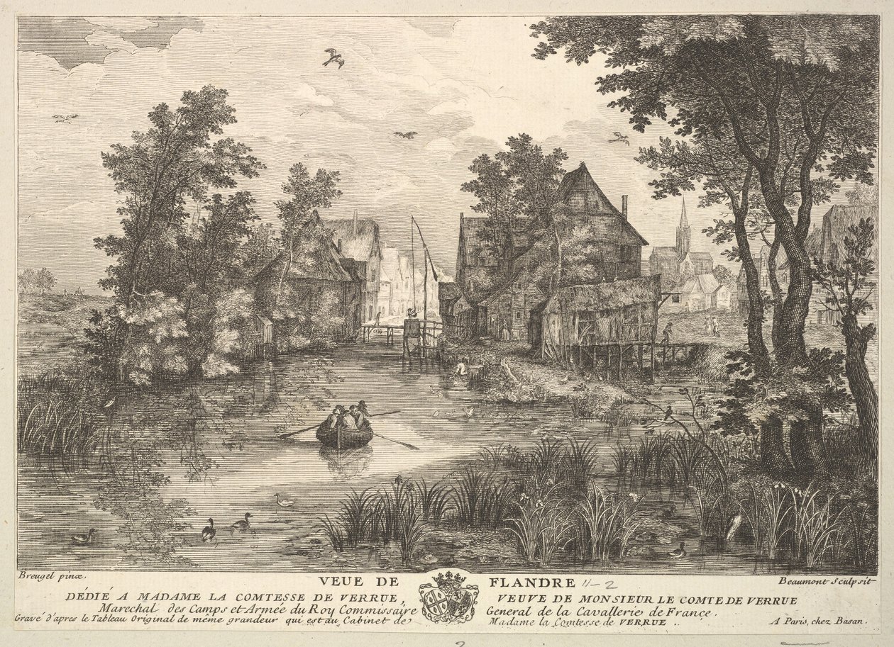 Udsigt over Flandern Veue de Flandre efter maleriet i Madame la Comtesses samling .... af Pierre Francois Beaumont