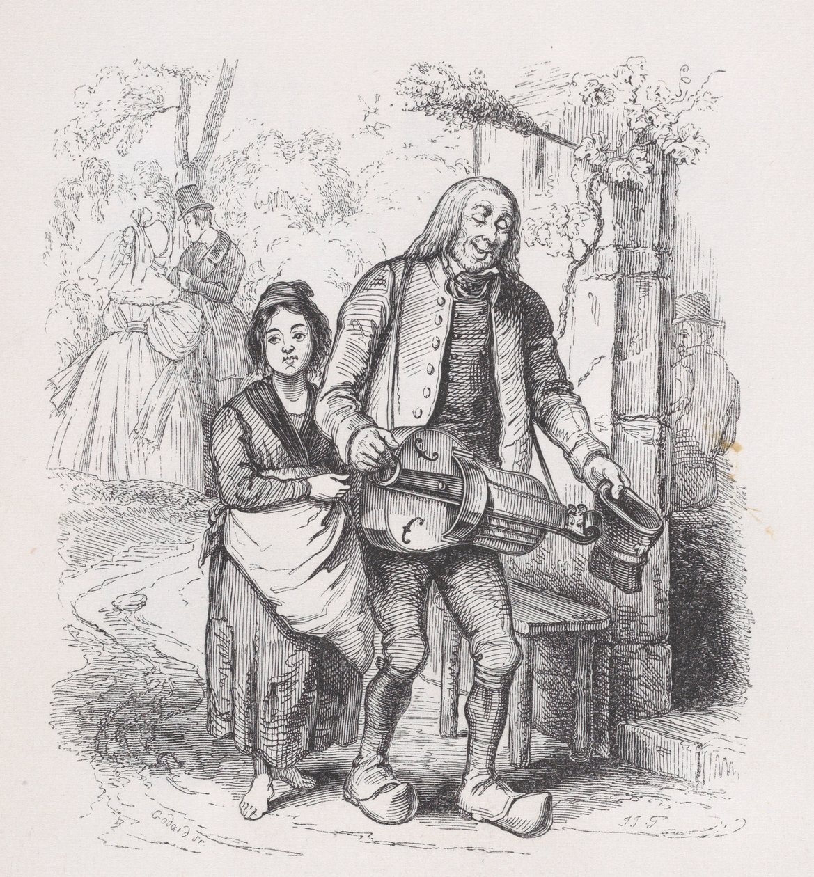 The Blind Man of Bagnolet fra The Complete Works of Béranger, 1836. af Pierre Francois Godard