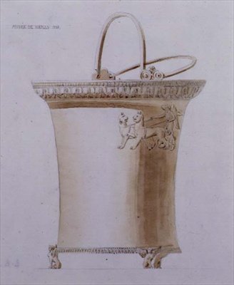 Design af en offerewer fra Musee de Naples af Pierre Francois Leonard Fontaine