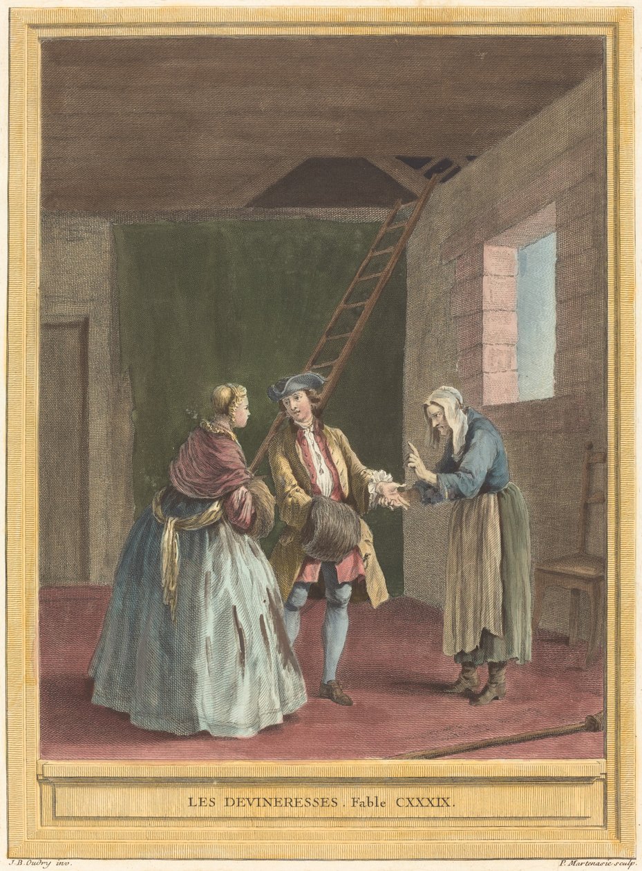 Les devineresses (Spåkonerne) af Pierre Francois Martenasie after Jean Baptiste Oudry