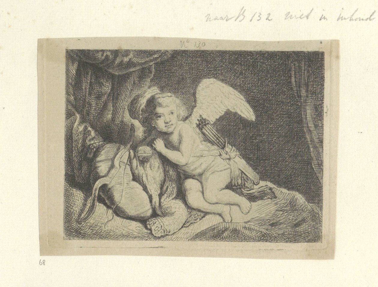 Rustende Amor Samling af 85 originale tryk (serietitel) af Pierre François Basan (workshop of)