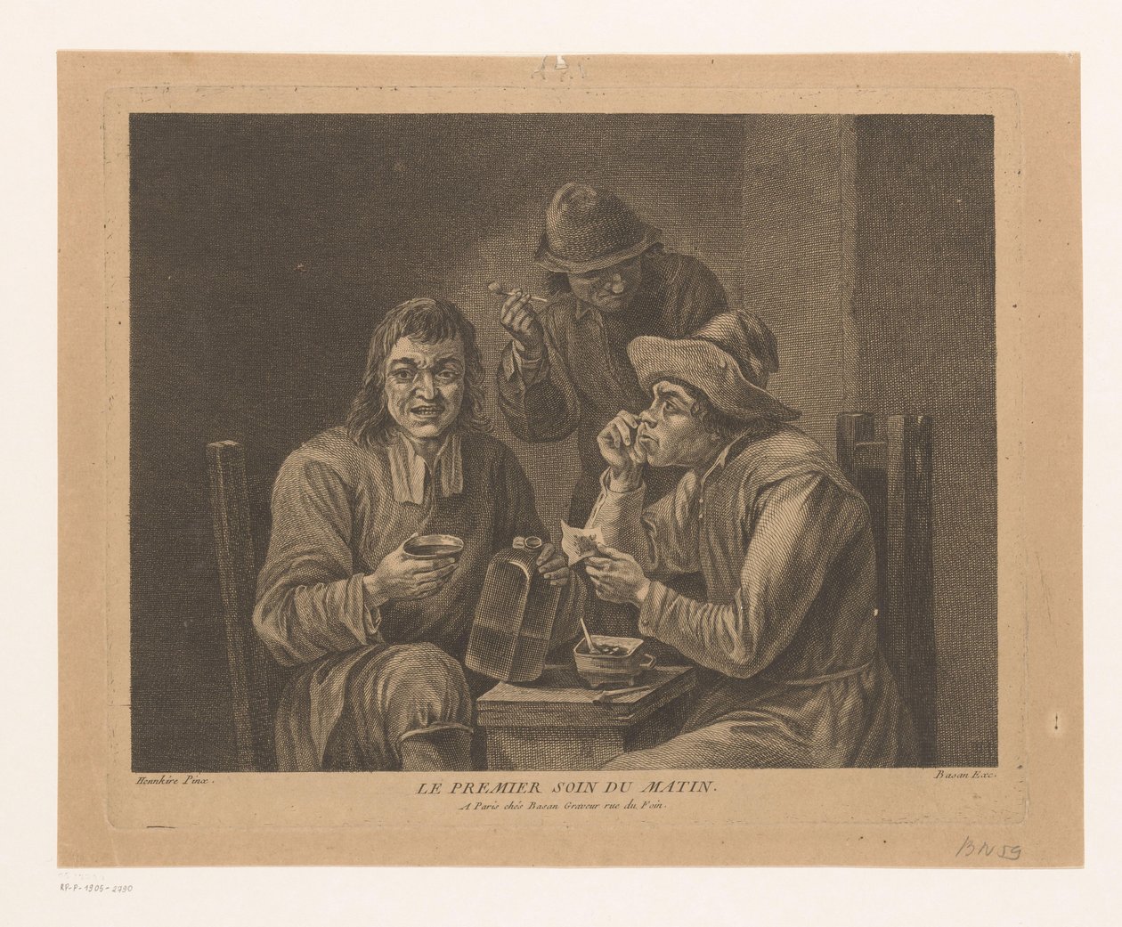 Tobakssniffing og rygefirma Le premier soin du matin (titel på objekt) af Pierre François Basan