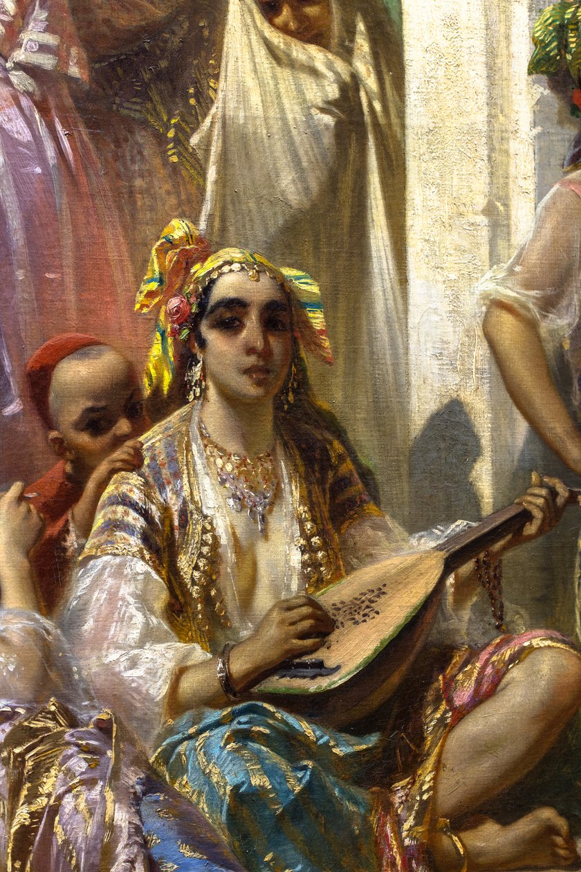 Kvinderne i Algier, gårdspladsens interiør af Pierre François Eugène (after) Giraud