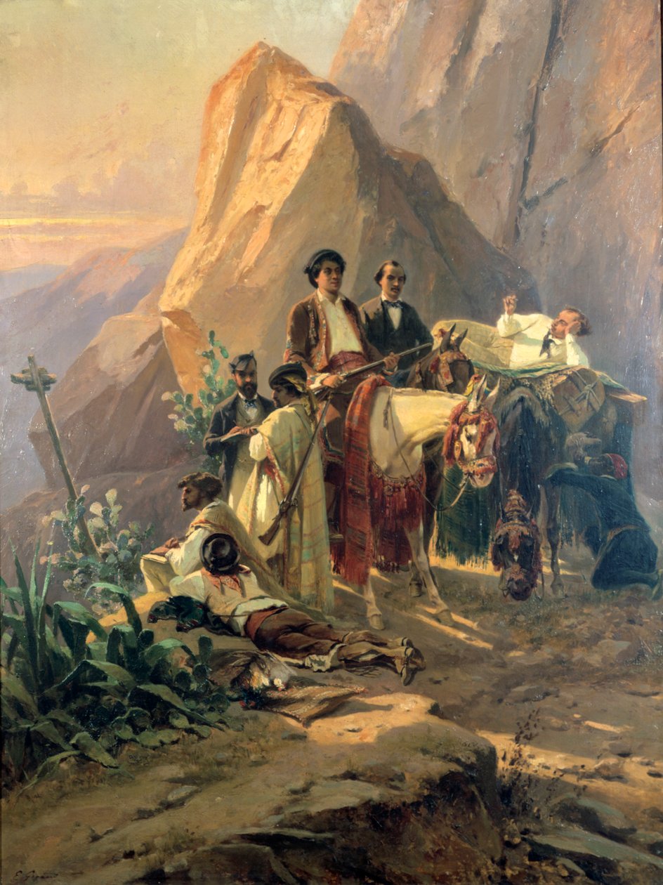 Minder om turen fra Paris til Cadiz - Alexandre Dumas Pere i Spanien, 1830 af Pierre François Eugène Giraud
