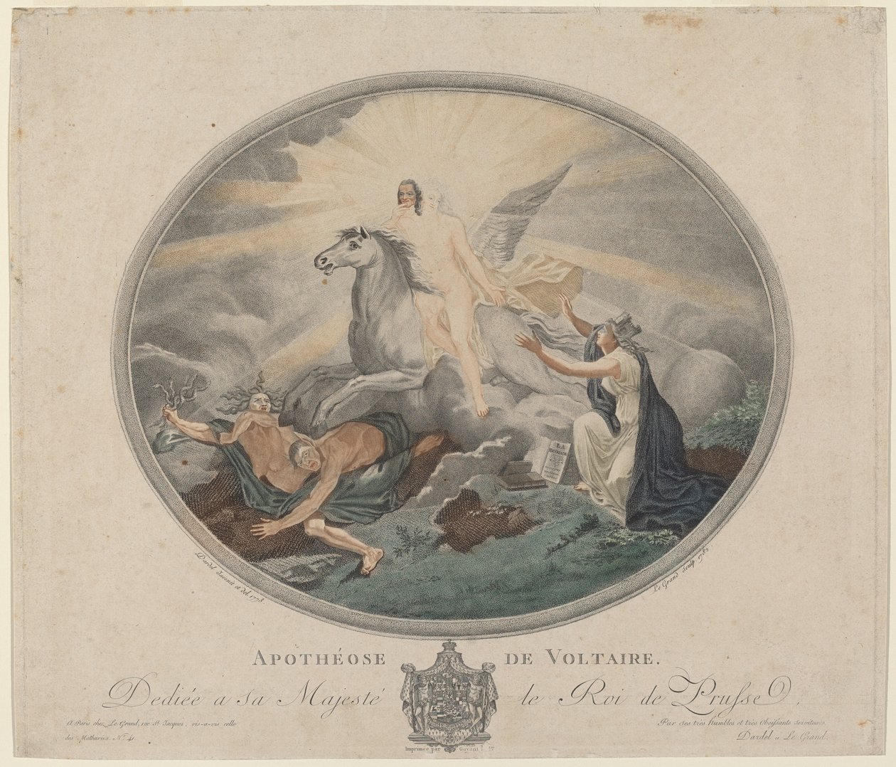 Apotheosis of Voltaire (The Apotheosis of Voltaire) af Pierre François Legrand, after Robert Guillaume Dardel