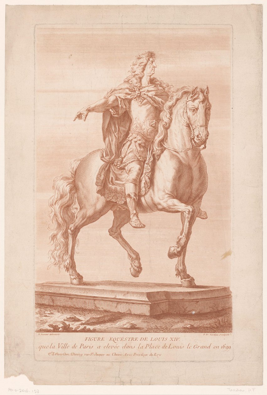 Rytterportræt af Ludvig XIV Figur Equestre de Louis XIV (titel på objekt) af Pierre François Tardieu