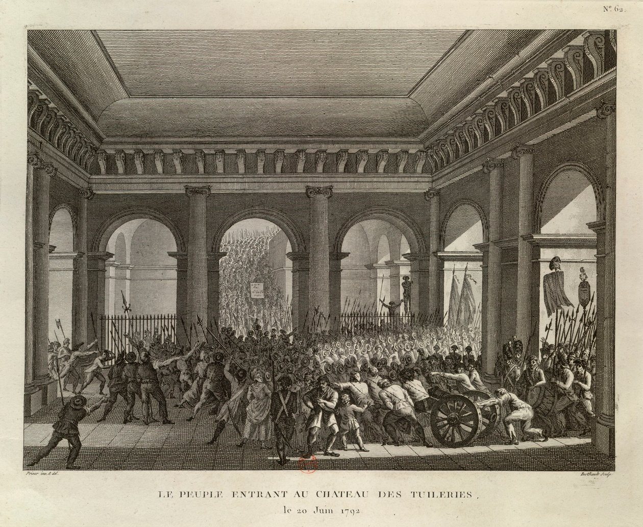 Folk på vej ind i Tuileries-paladset af Pierre Gabriel Berthault