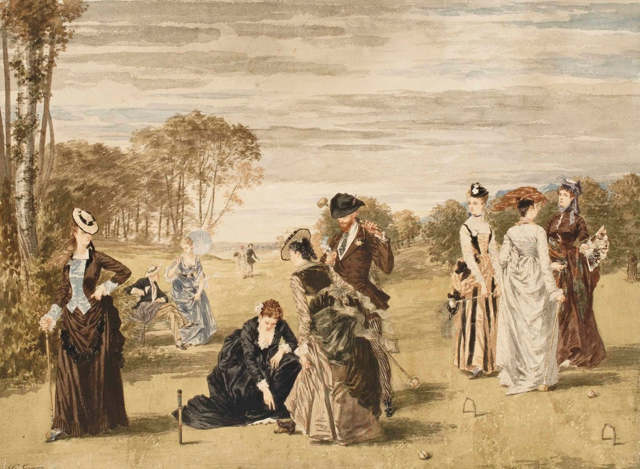 Kroketspillet, 1874. af Pierre Gavarni
