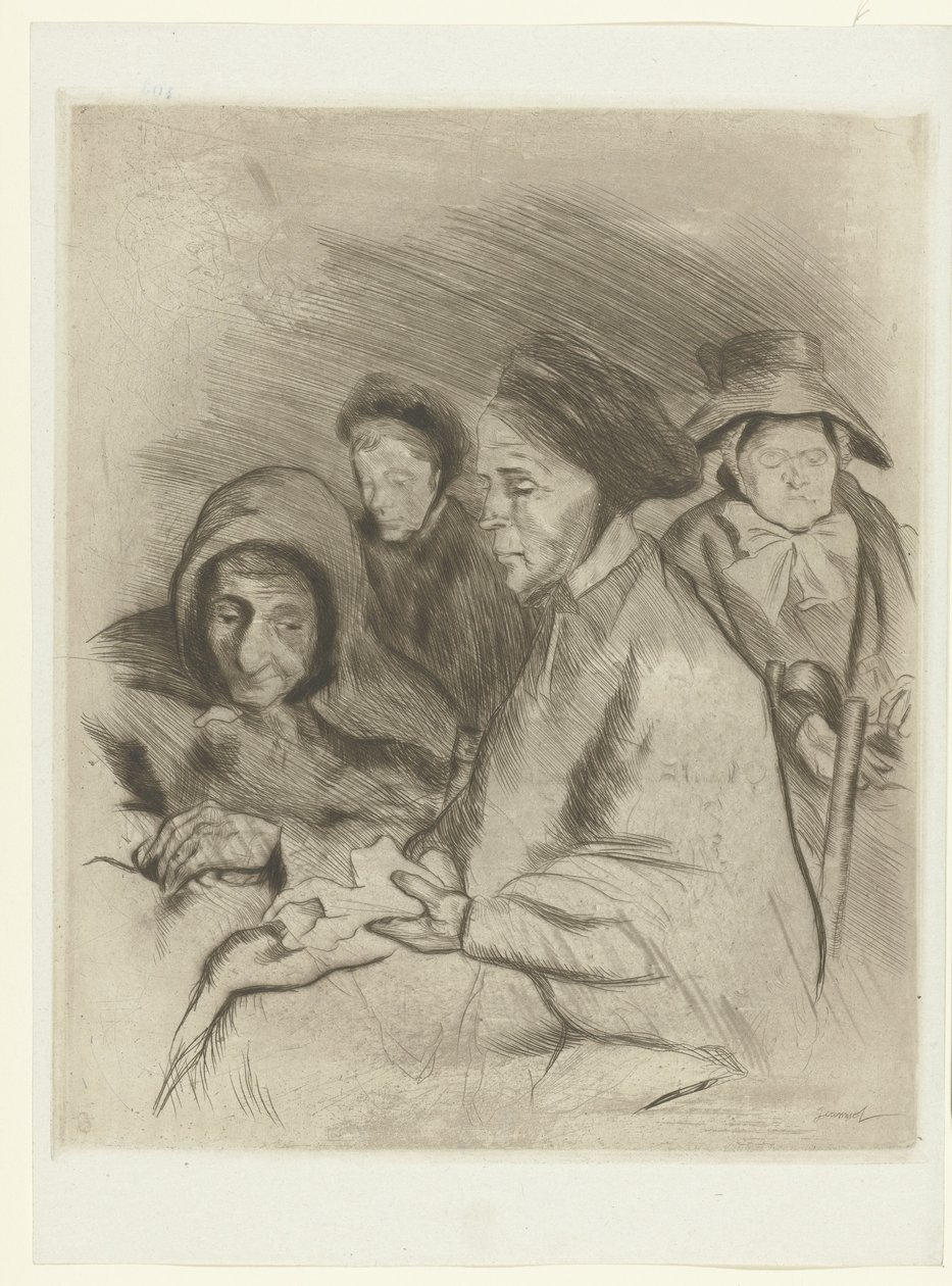 Vier oude vrouwen Portrætter af gamle kvinder The Trial (serietitel) af Pierre Georges Jeanniot
