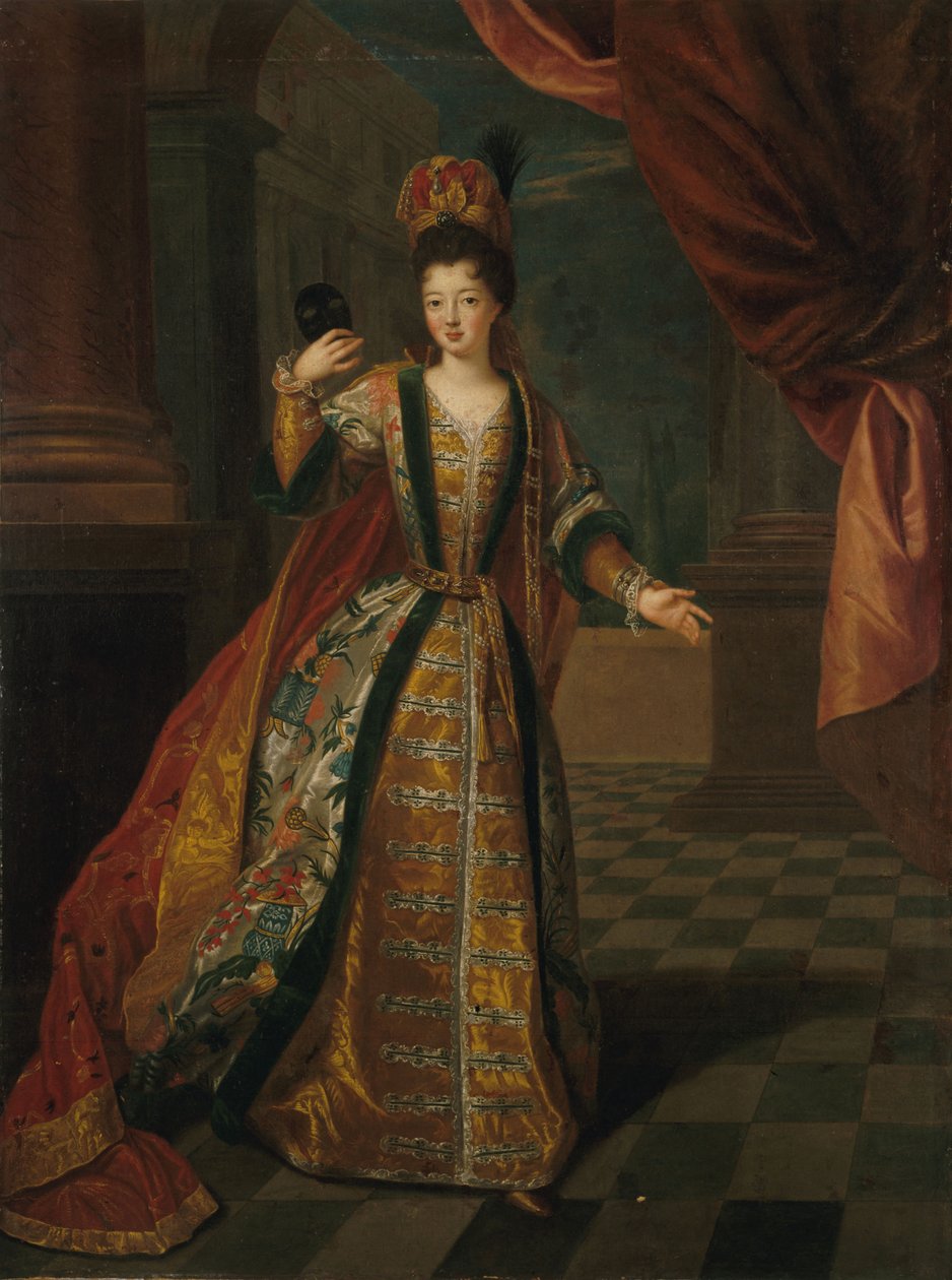 Louise Françoise de Bourbon 1673-1743, Mademoiselle de Nantes, ca 1690. af Pierre Gobert