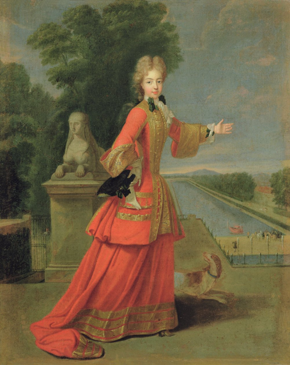 Marie-Adelaide de Savoie (1685-1712) i jagtdragt, ca. 1704 af Pierre Gobert