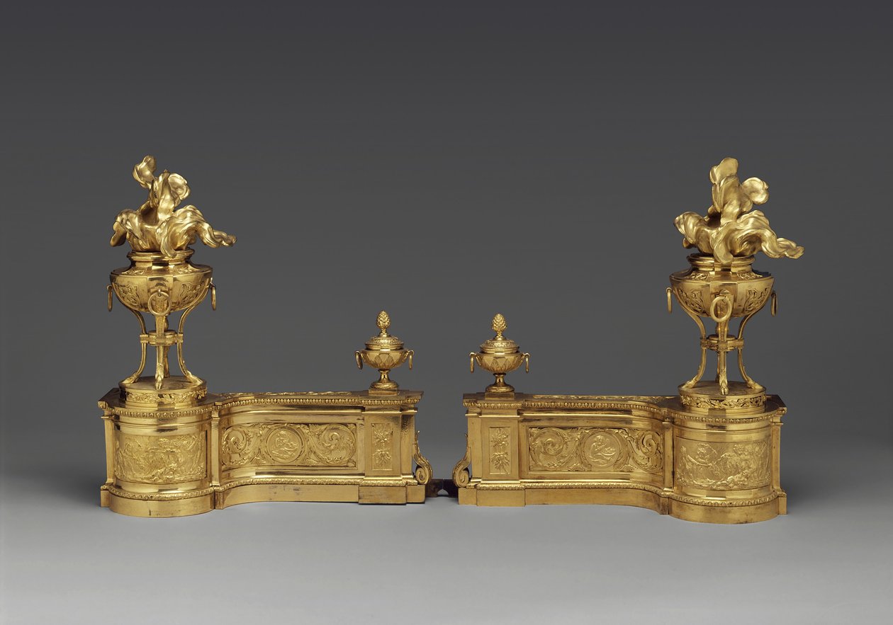 Andirons, ca. 1770-80 (forgyldt bronze) af Pierre Gouthière