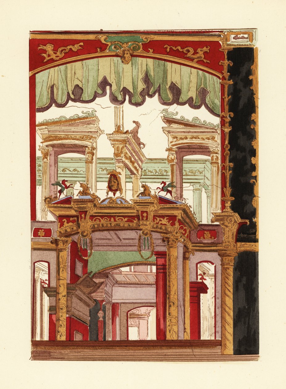 Dekorativt panel fra Pompeji, konserveret på Museet i Napoli af Pierre Gusman