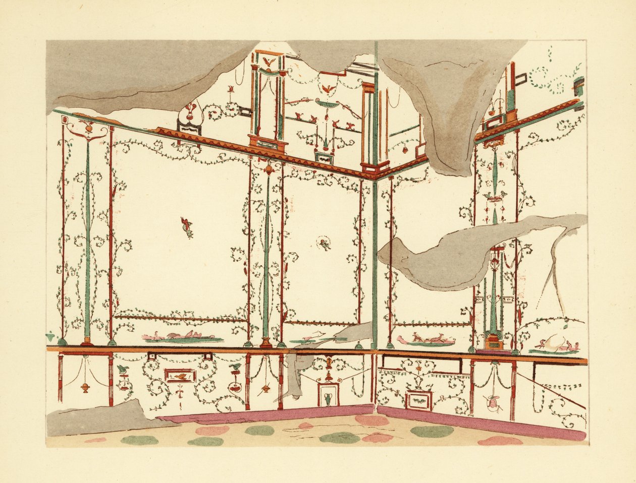 Exedra i Hundredårshuset, Pompeji af Pierre Gusman