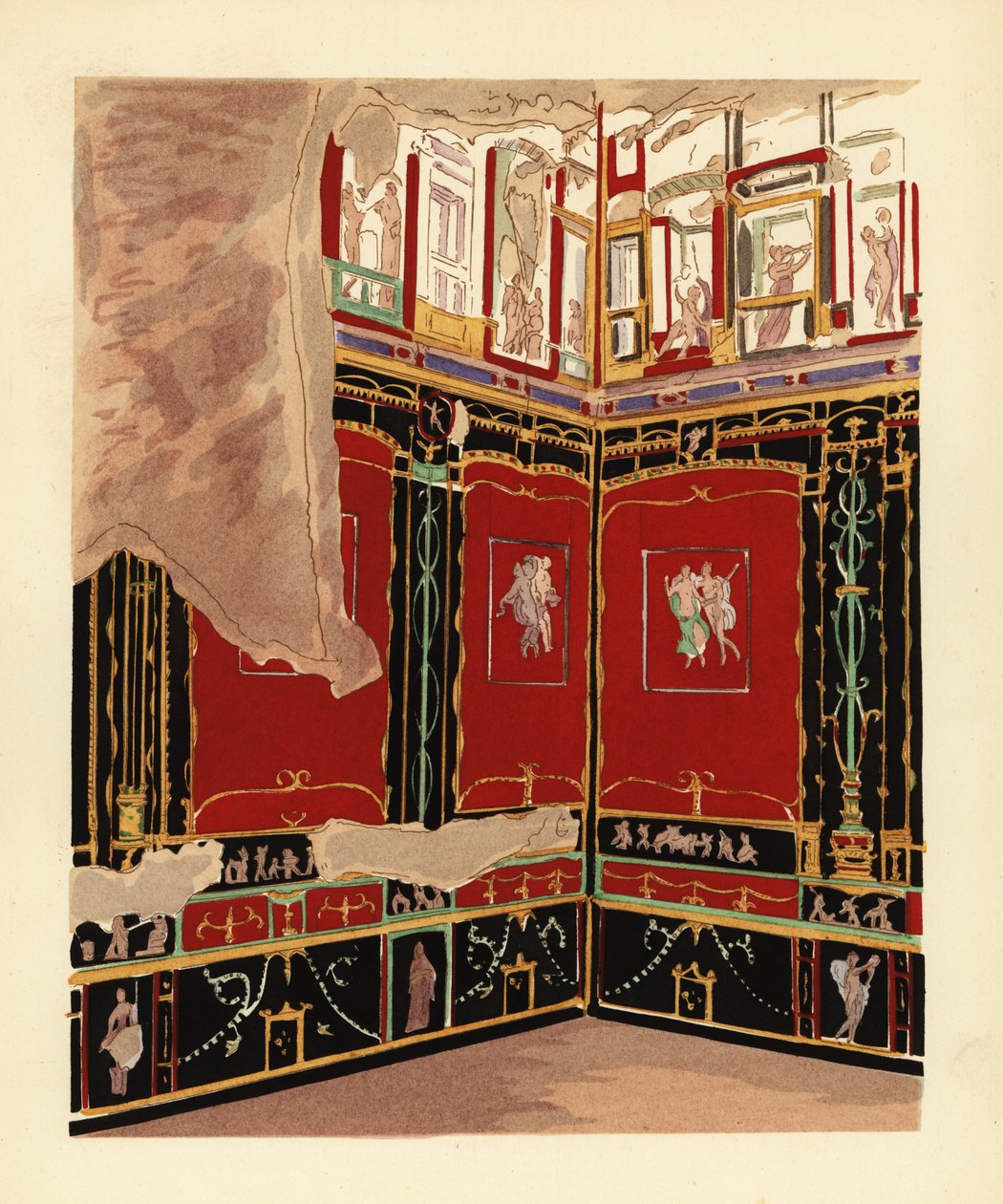 Exedra i Vettiiernes hus, Pompeji af Pierre Gusman