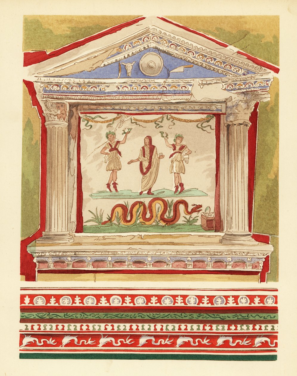 Husholdningslararium i Vettiiernes hus, Pompeji af Pierre Gusman
