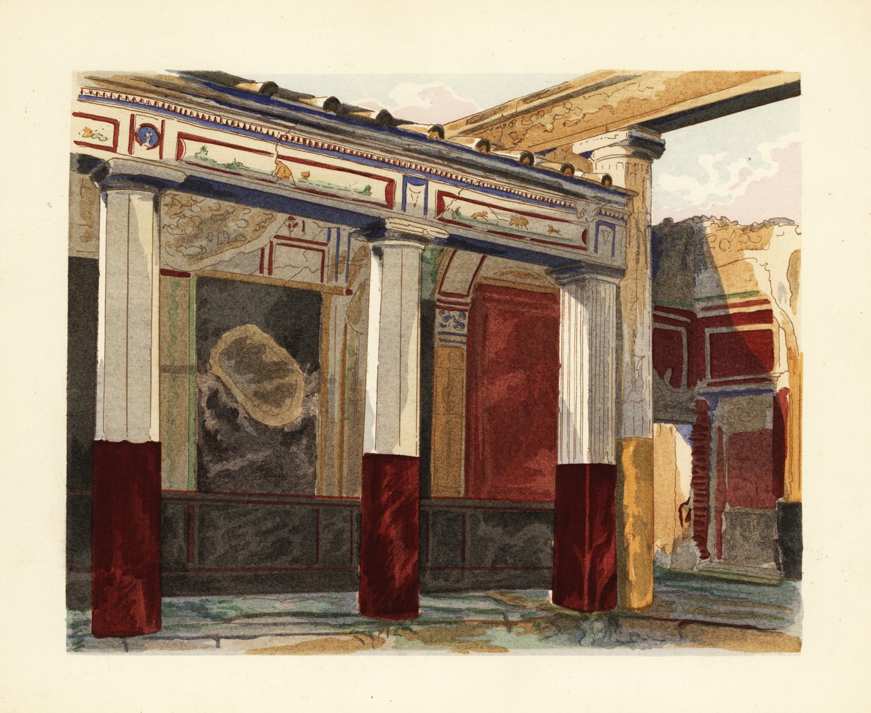 Rhodian peristyle af House of the Silver Wedding, House of the Silver Wedding, Pompeji af Pierre Gusman