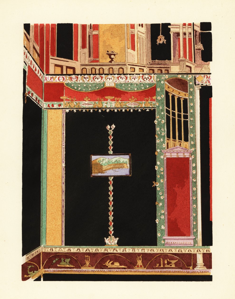 Tablinum i Marcus Lucretius Frontos hus, Pompeji af Pierre Gusman