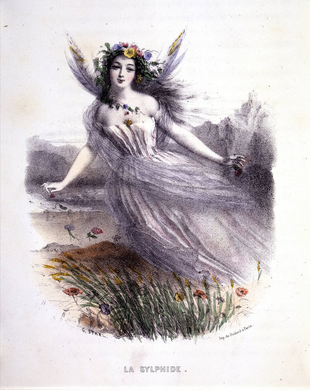 Fe: Sylfiden - i "Mytologiske kvinder", af Mery og Foelix, ill. af G. Staal, red. af Gouet af Pierre Gustave Eugene Staal