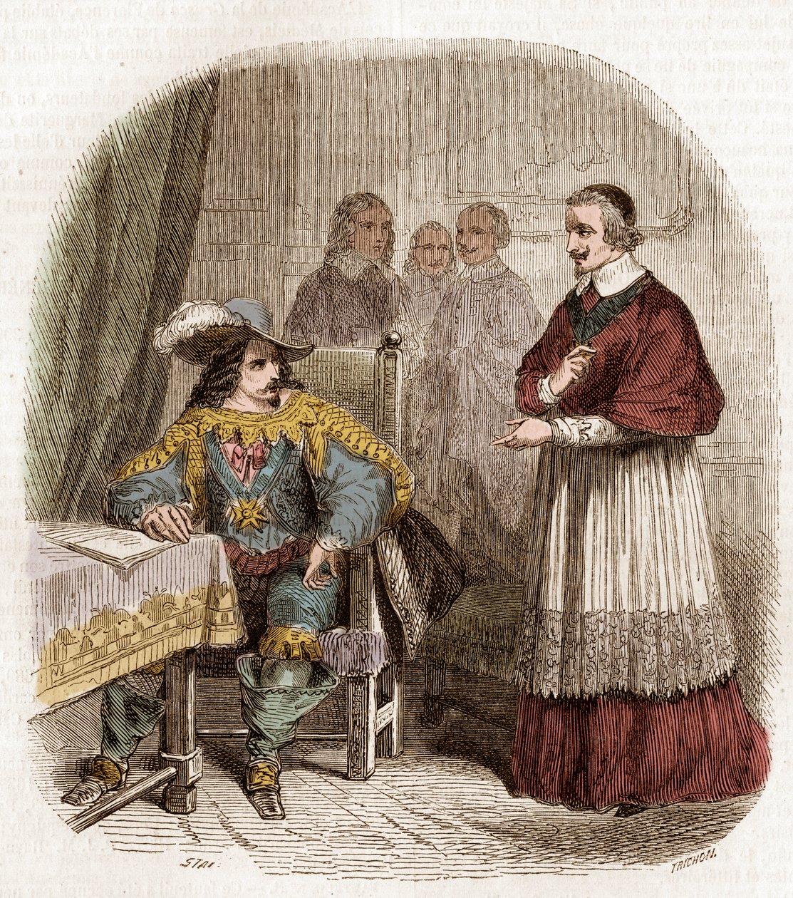 Den franske konge Ludvig XIII og ministerkardinal af Richelieu grundlagde Academie Francaise af Pierre Gustave Eugene Staal