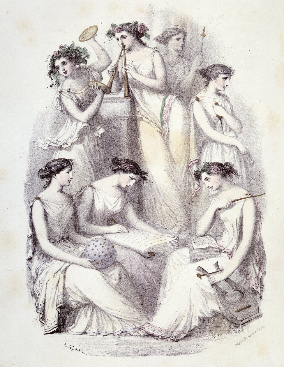 Geniuses of Olympus - i "" The Mythological Women"", tegninger af G. Staal, af Mery og Cte Foelix, Ed. G. de Gouet af Pierre Gustave Eugene Staal