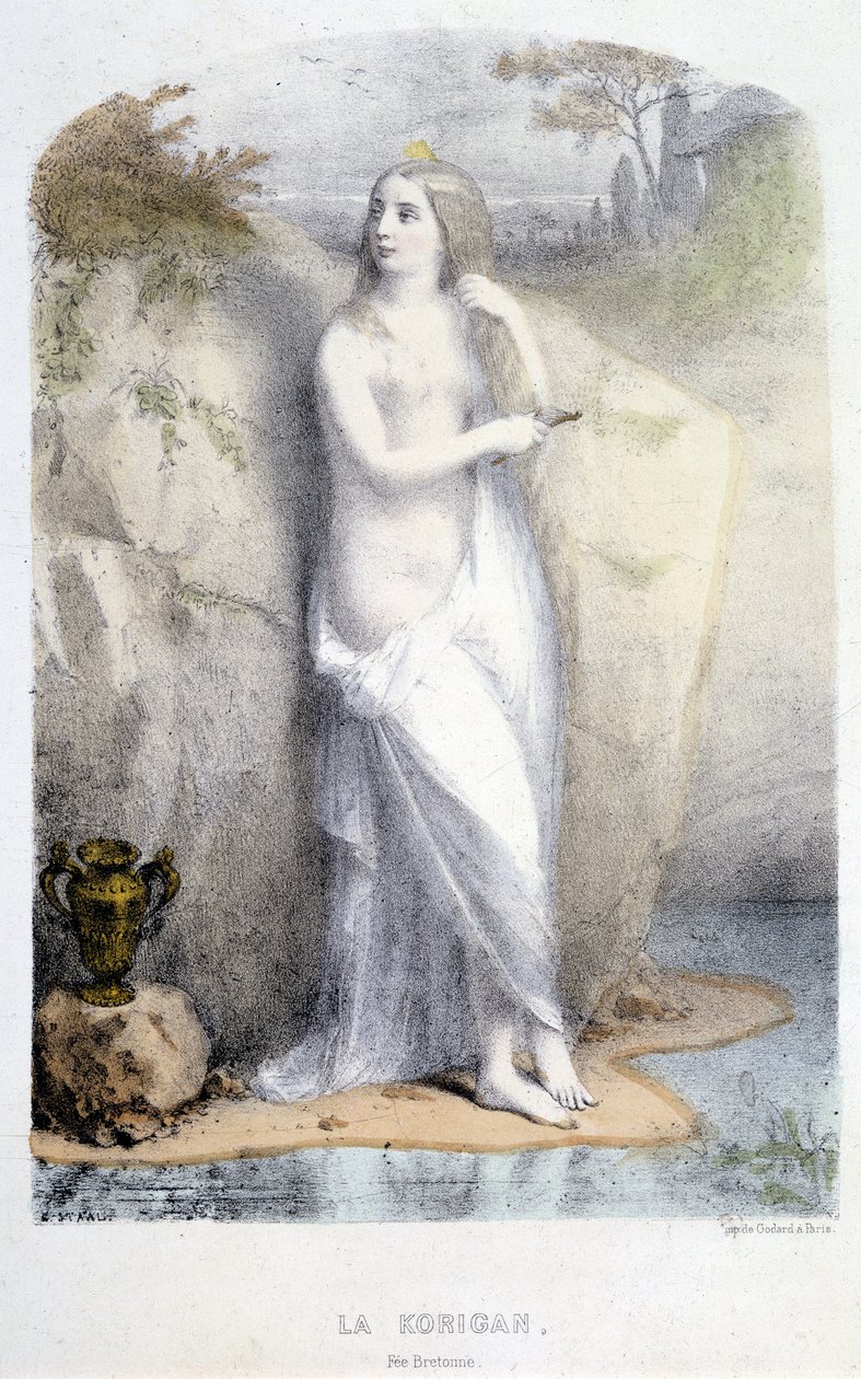 La Korrigan, bretonsk fe - i "Mytologiske kvinder"", af Mery og Foelix, ill. af G. Staal, red. af Gouet af Pierre Gustave Eugene Staal