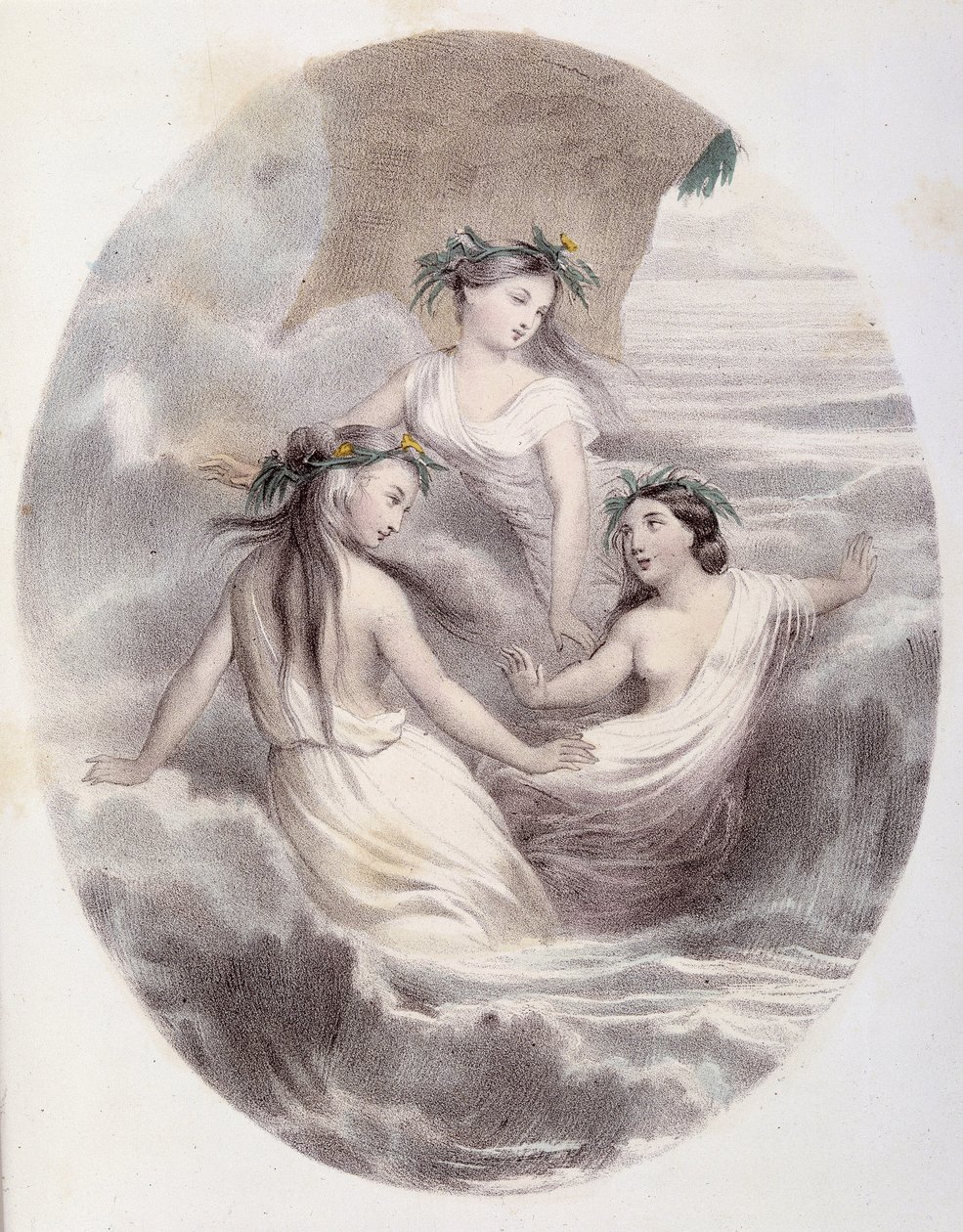 Les Ondines - i "Les Femmes mythologiques", tegninger af G. Staal, af Mery og Cte Foelix, red. G. de Gouet af Pierre Gustave Eugene Staal