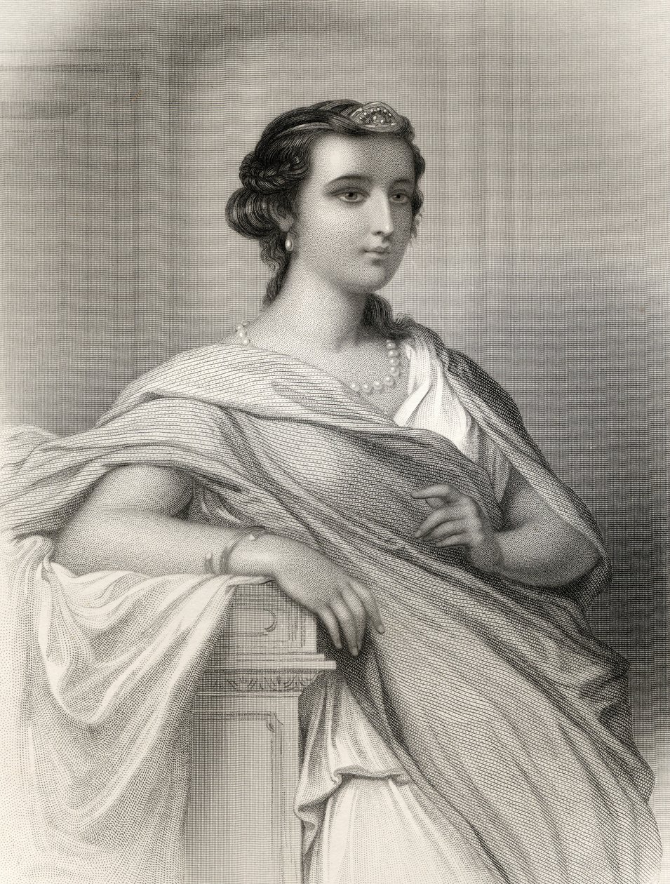 Aspasia of Milet (ca. 470-410 f.Kr.) illustration fra 