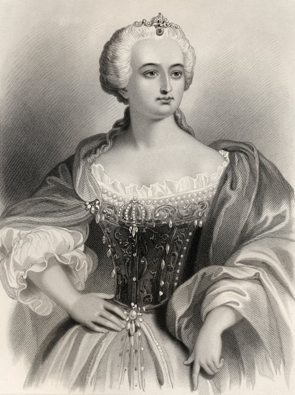 Maria Theresia (1717-80) ærkehertuginde af Østrig og dronning af Ungarn og Bøhmen, illustration fra "World Noted Women" af Mary Cowden Clarke, 1858 af Pierre Gustave Eugene Staal