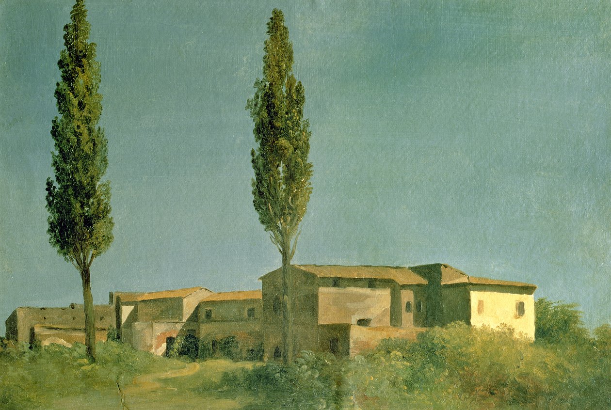 At the Villa Farnese: The Two Poplars, ca. 1777 (olie på kort) af Pierre Henri de Valenciennes