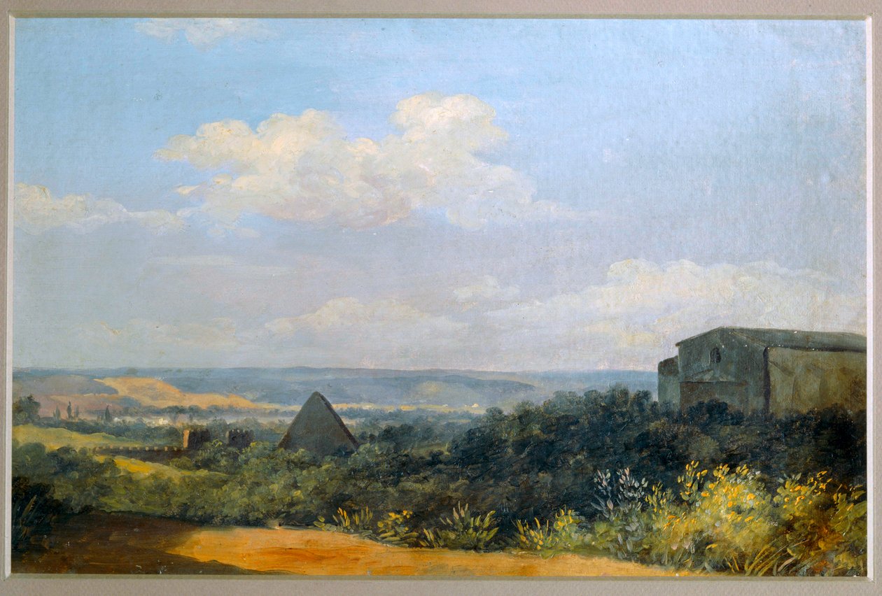 Cestius-pyramiden i Rom - Cestius-pyramiden i Rom. Papir på karton ... af Pierre Henri de Valenciennes