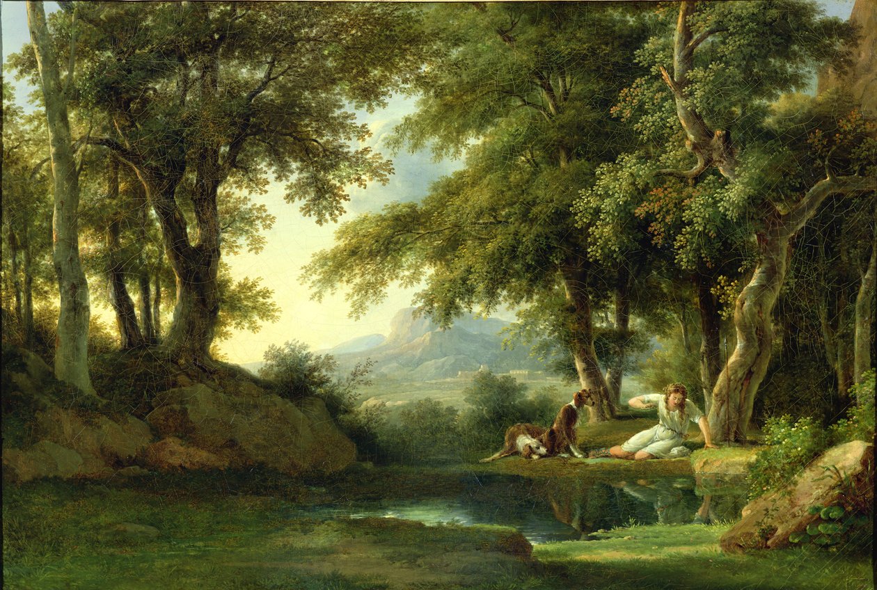 Narcissus beundrer sin refleksion af Pierre Henri de Valenciennes