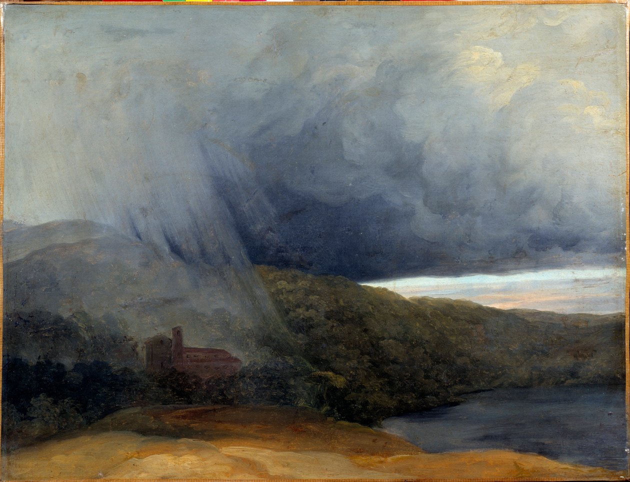 Storm ved en sø. Pierre-Henri De Valenciennes (1750-1819) af Pierre Henri de Valenciennes