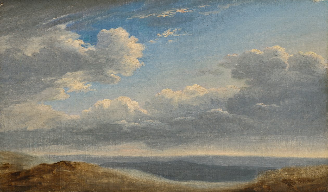 Studie af skyer over den romerske Campagna ca. 1782-85 (olie på papir på pap) af Pierre Henri de Valenciennes