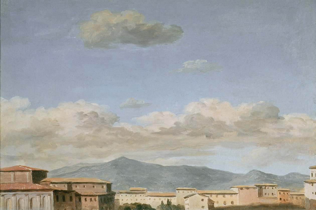 Study of the Sky at Quirinal (olie på papir monteret på kort) af Pierre Henri de Valenciennes