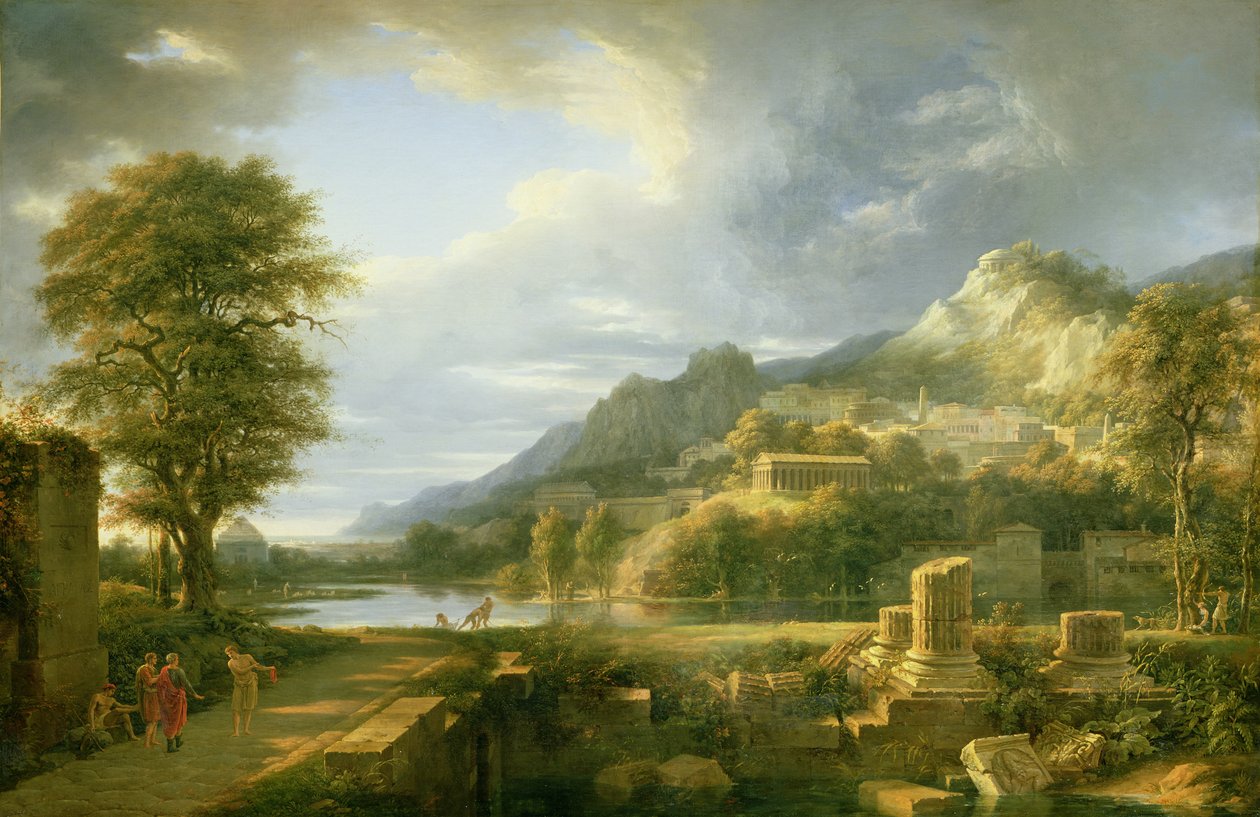 Den antikke by Agrigentum, 1787 af Pierre Henri de Valenciennes