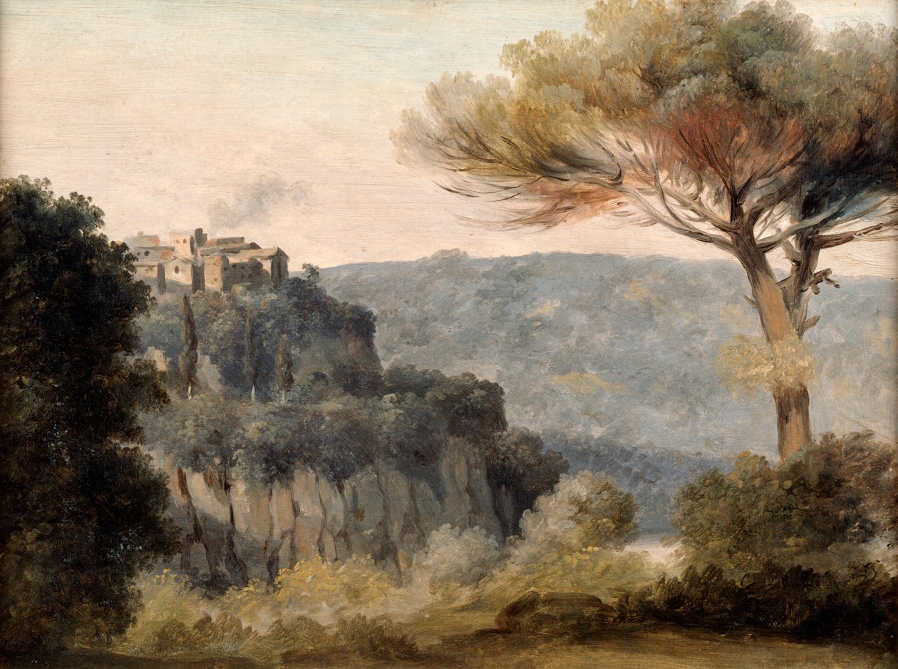 Landsbyen Nemi, slutningen af det 18. tidlige 19. århundrede af Pierre Henri de Valenciennes