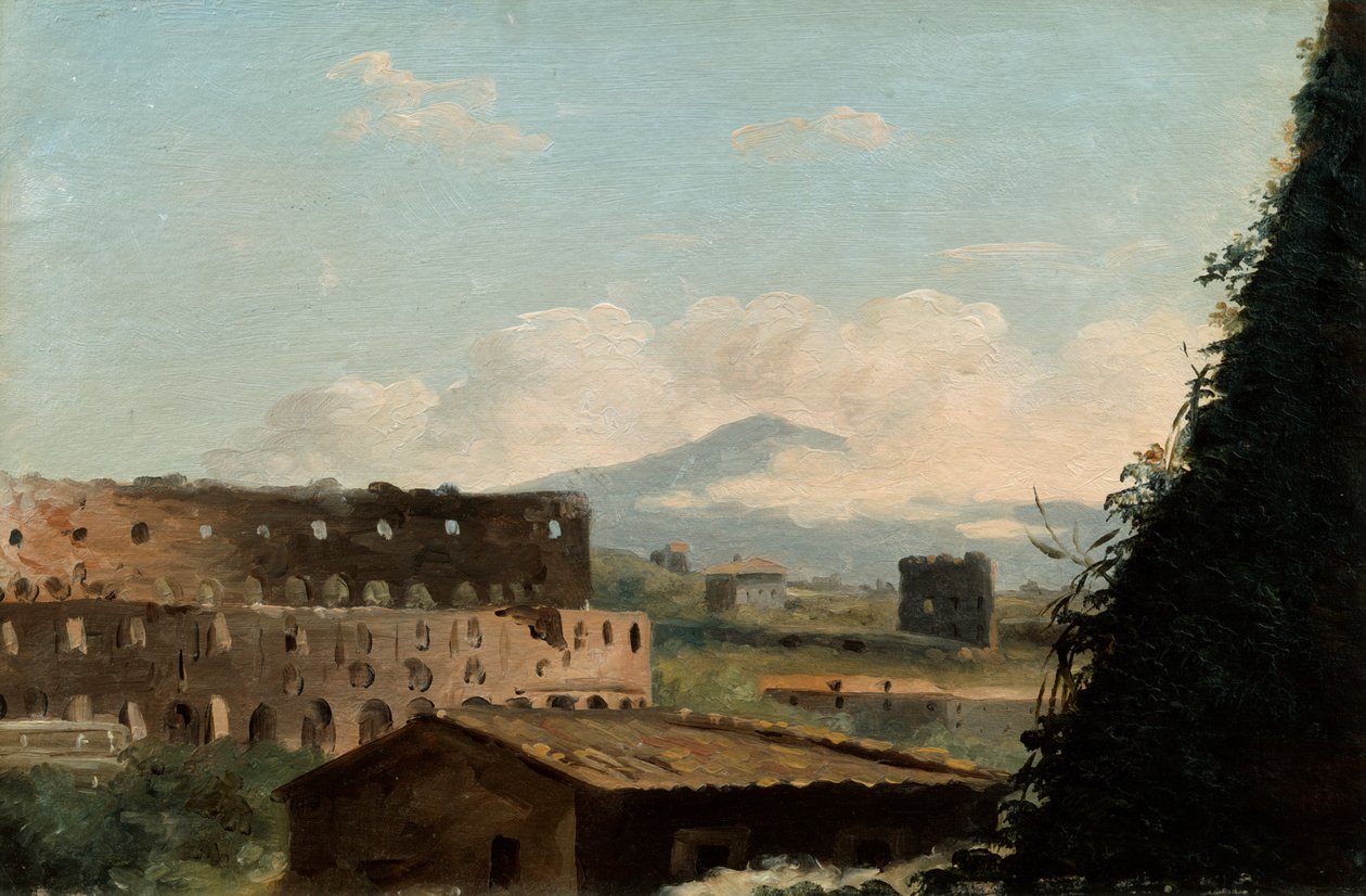 Udsigt over Colosseum, Rom, slutningen af det 18. tidlige 19. århundrede af Pierre Henri de Valenciennes