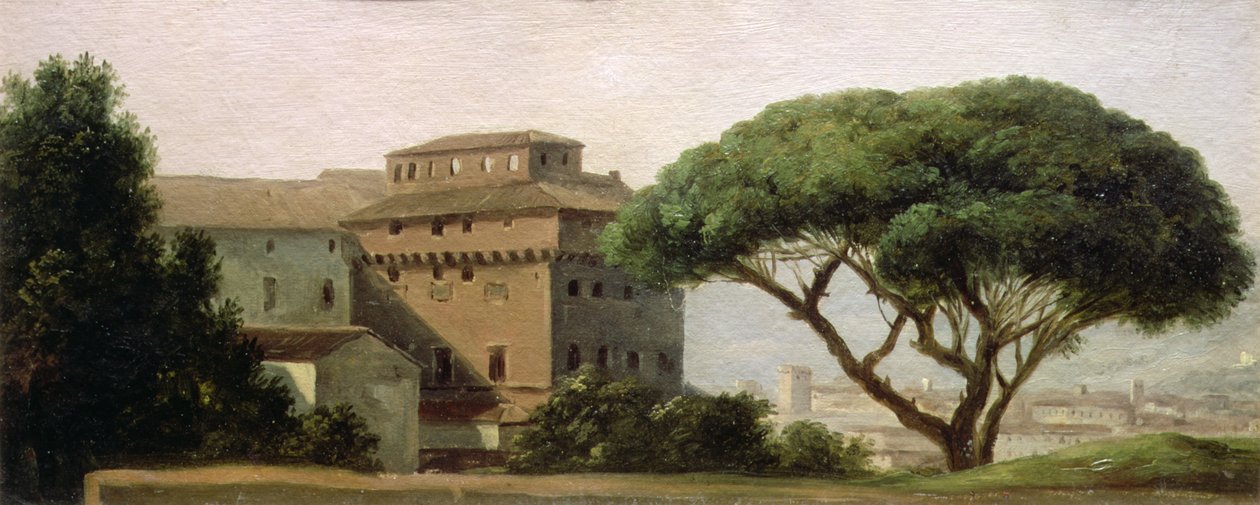 Udsigt over klosteret Ara Coeli: paraplyfyren (olie på papir) af Pierre Henri de Valenciennes