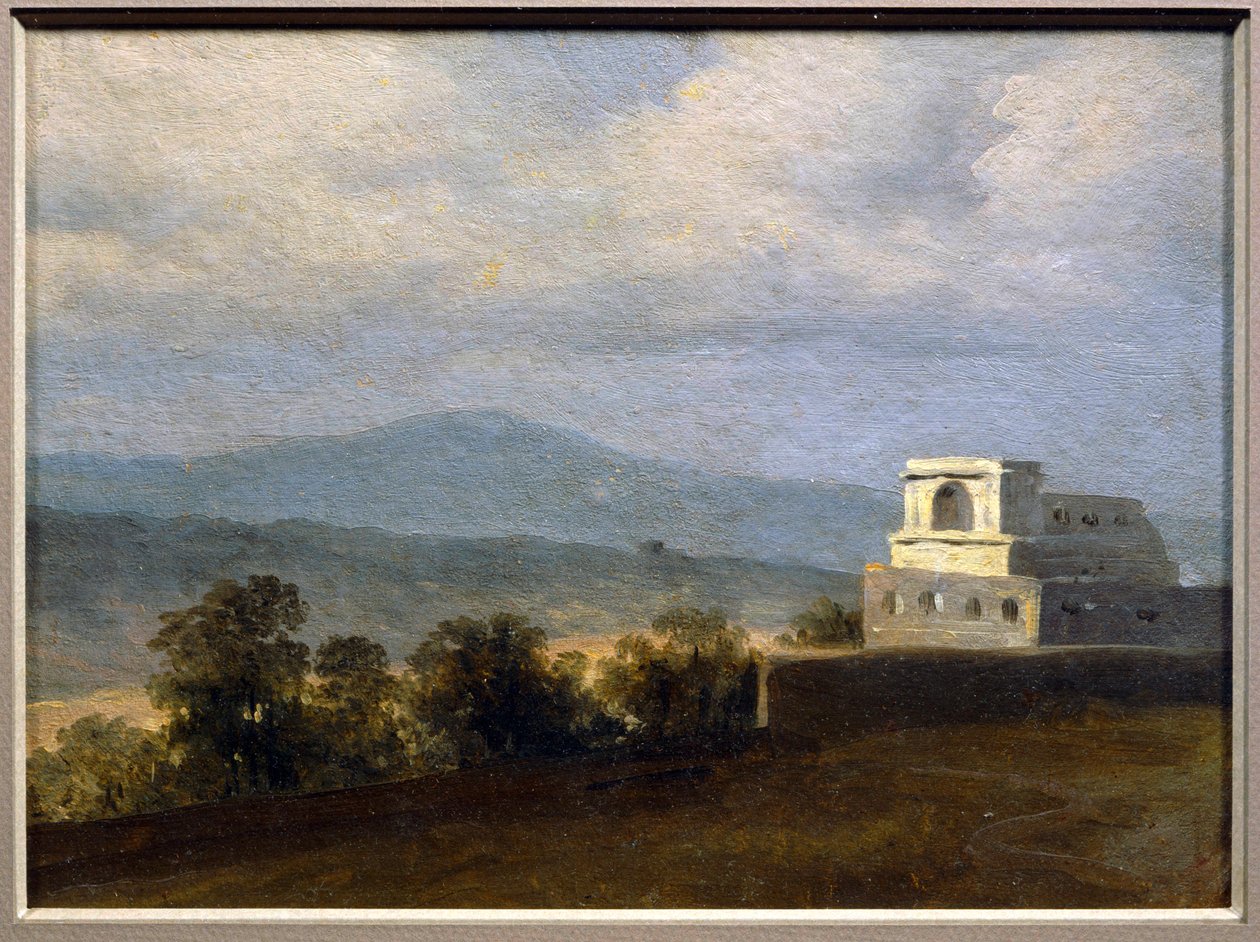 i€ la villa Borghèse: pavillonen - Pavillon på grunden til Villa Borghèse ... af Pierre Henri de Valenciennes