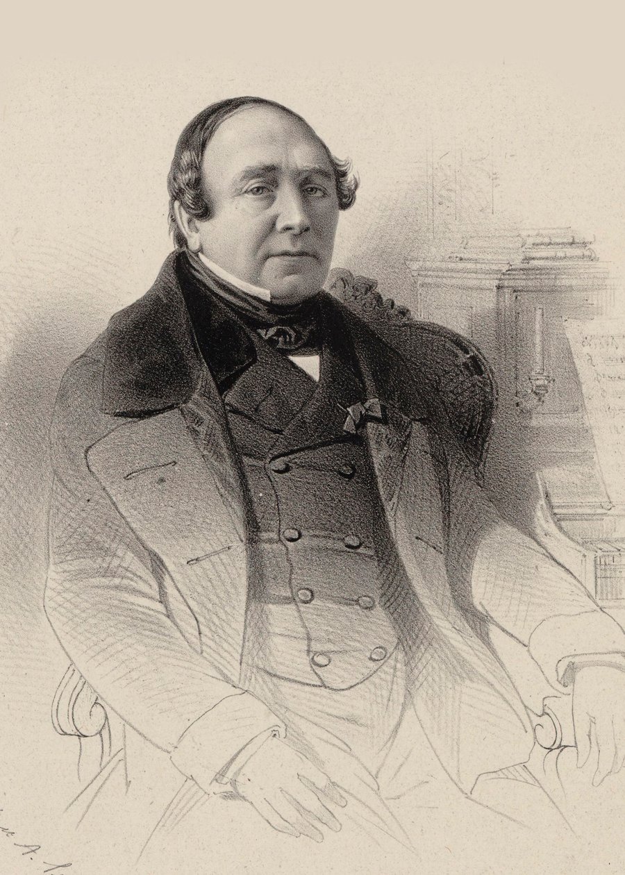 Portræt af operasangeren Louis Antoine Eléonore Ponchard 1787-1866, 1850. af Pierre Hippolyte Aumont
