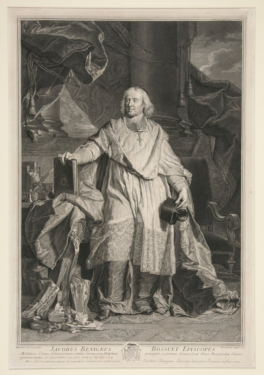 Portræt af Jacques Benigne Bossuet af Pierre Imbert Drevet