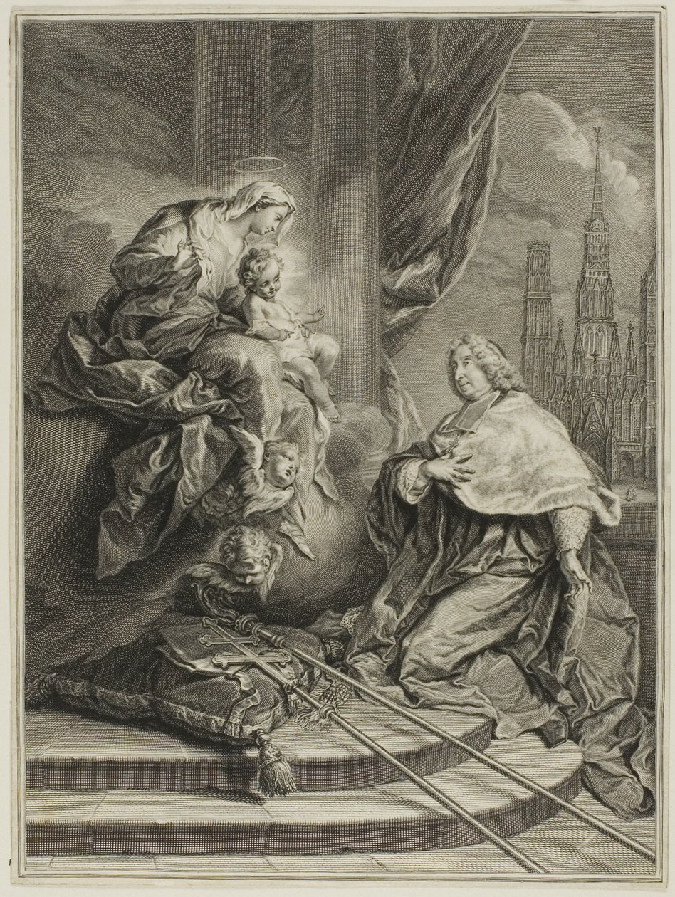 Portræt af Louis de la Vergne de Tressan, greve af Lyon, ærkebiskop af Rouen af Pierre Imbert Drevet