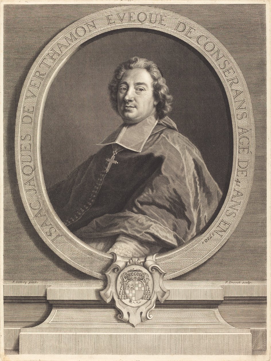 Isaac-Jacques de Verthamon af Pierre Imbert Drevet after François de Troy